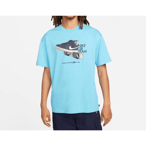 NEW NIKE dunk team skate t-shirt top in blue - Picture 1 of 2